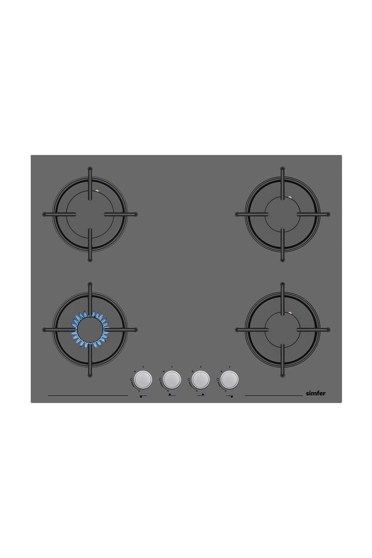 SİMFER ANKASTRE  OCAK 4G 65 CM GRİ CAM